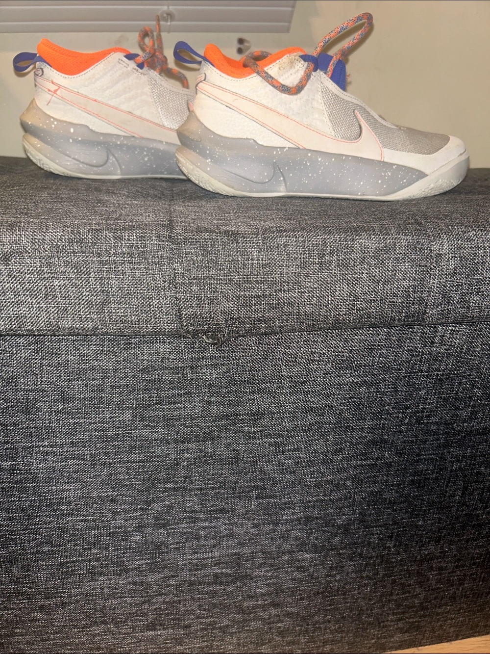 Nike White & Orange Low-Top Athletic Sneakers